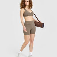 SoftMotion™ Fold Over Shorts 6" | Moss Brown