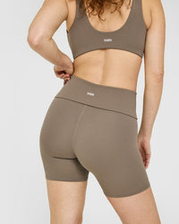 SoftMotion™ Fold Over Shorts 6" | Moss Brown