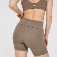 SoftMotion™ Fold Over Shorts 6" | Moss Brown