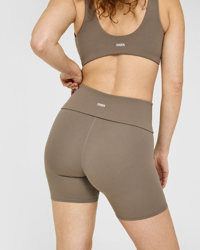 SoftMotion™ Fold Over Shorts 6" | Moss Brown