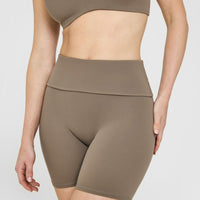 SoftMotion™ Fold Over Shorts 6" | Moss Brown