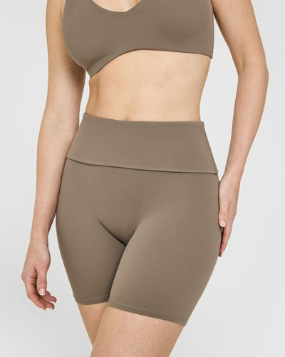 SoftMotion™ Fold Over Shorts 6" | Moss Brown