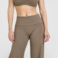 SoftMotion™ Fold Over Straight Leg Bottoms | Moss Brown