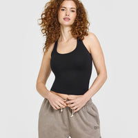 Cotton Fitted Vest | Black