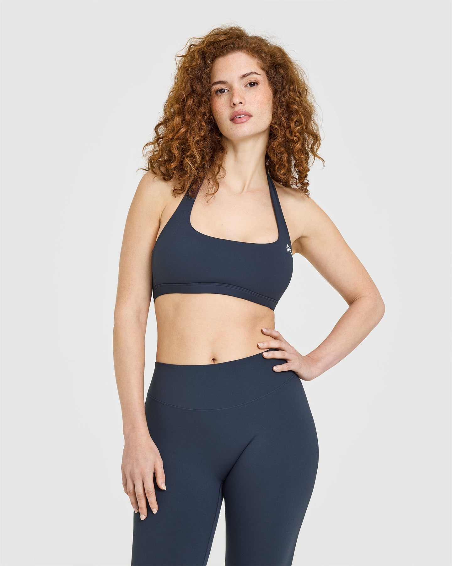 EasyLift™ Halter Bralette with White Logo | True Blue