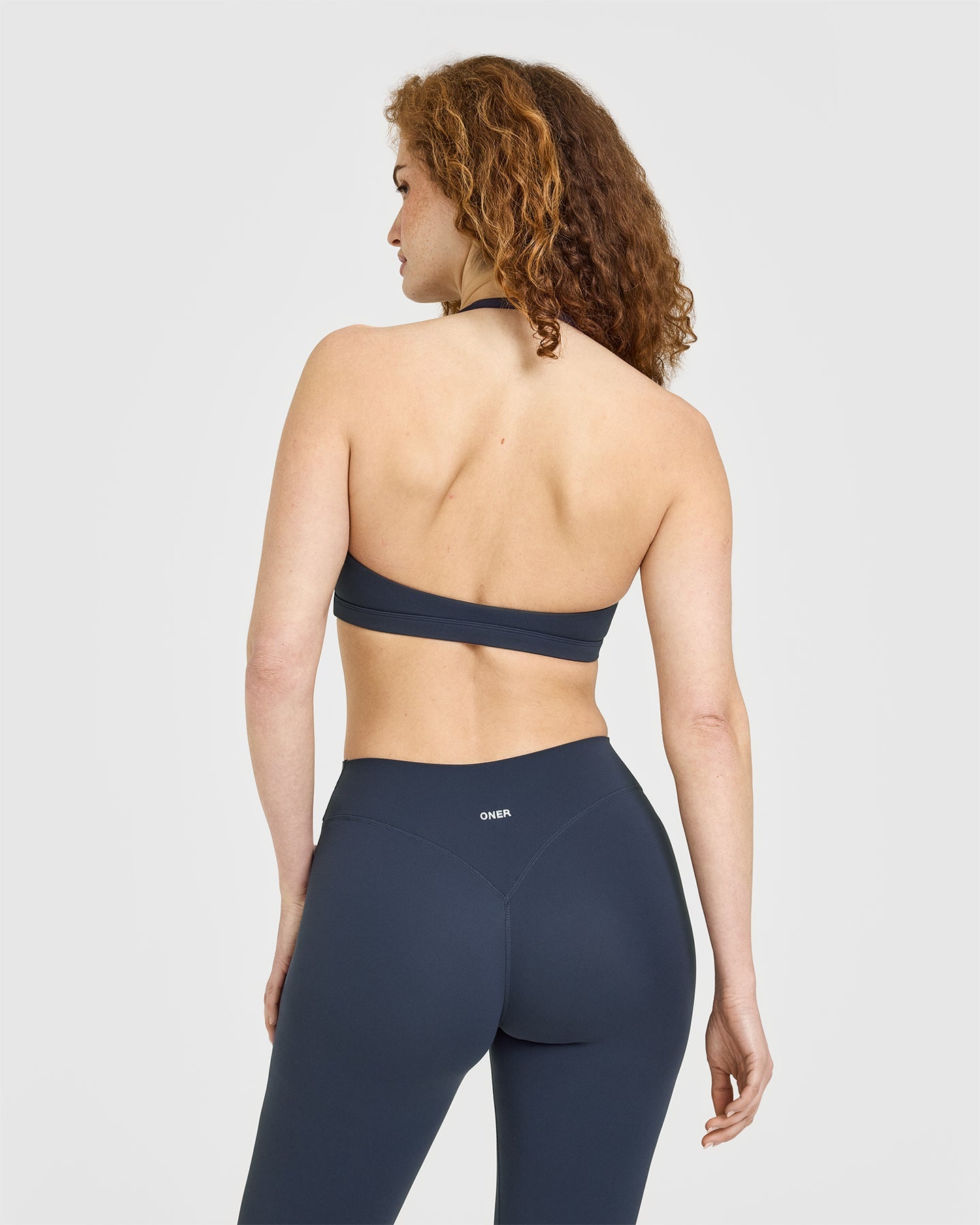 EasyLift™ Halter Bralette with White Logo | True Blue