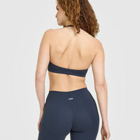 EasyLift™ Halter Bralette with White Logo | True Blue