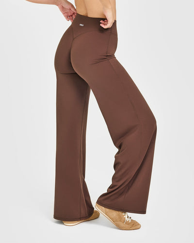 SoftMotion™ Straight Leg Bottoms with White Logo | Espresso Brown