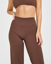 SoftMotion™ Straight Leg Bottoms with White Logo | Espresso Brown