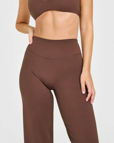 SoftMotion™ Straight Leg Bottoms with White Logo | Espresso Brown