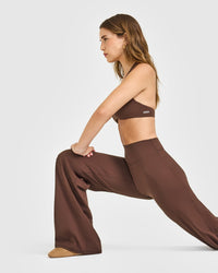 SoftMotion™ Straight Leg Bottoms with White Logo | Espresso Brown