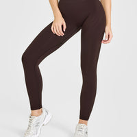 EnhanceLift™ Seamless Leggings with White Logo | Plum Brown