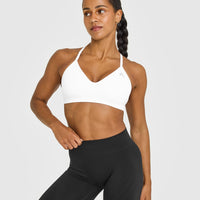 EnhanceLift™ Seamless Strappy Sports Bra | White