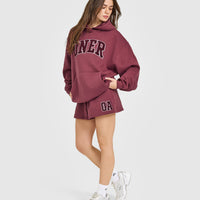 Foundations Oversized Oner 25 Hoodie | Burnt Maroon