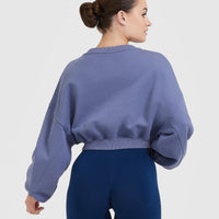 All Day Lightweight Oversized V-Neck Sweatshirt | Slate Blue