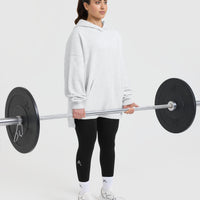 All Day Longline Hoodie | Light Grey Marl