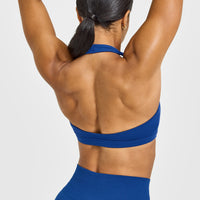 EasyLift™ Halter Bralette with White Logo | Vintage Navy