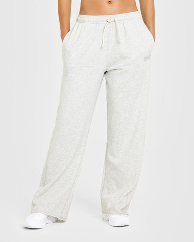 Raw Lounge Wide Leg Joggers | Light Grey Marl