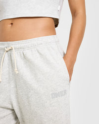 Raw Lounge Wide Leg Joggers | Light Grey Marl