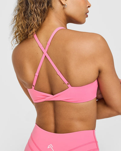 Unified Micro Bralette White Logo | Peony Pink