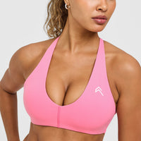 Unified Micro Bralette White Logo | Peony Pink