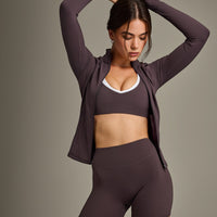 SoftMotion™ Bralette with White Logo | Dark Umber Brown