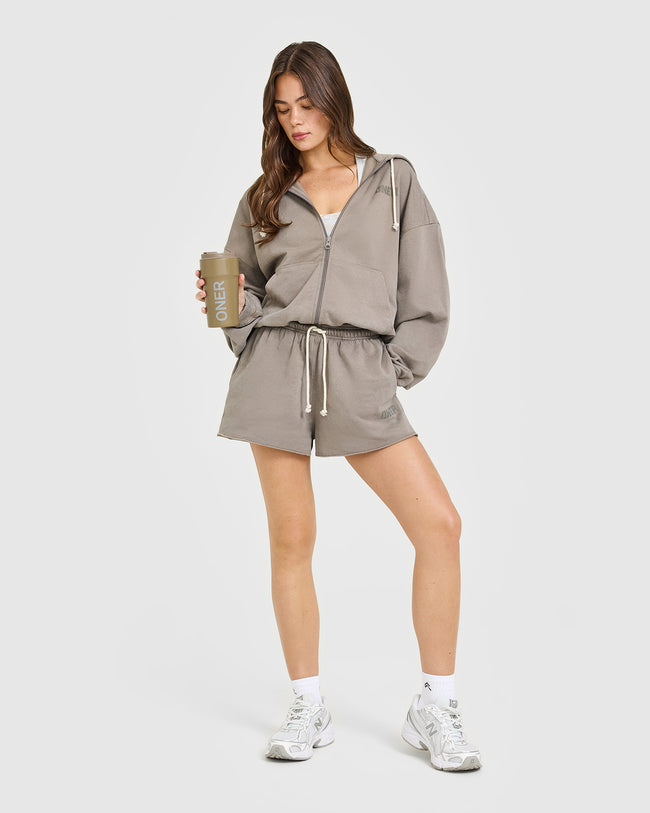 Raw Lounge Oversized Zip Hoodie | Washed Minky