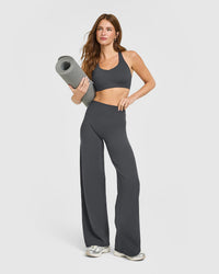 SoftMotion™ Sports Bra with White Logo | Coal