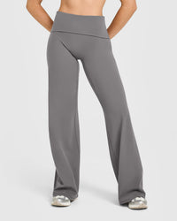 SoftMotion™ Fold Over Straight Leg Bottoms | Ash Grey