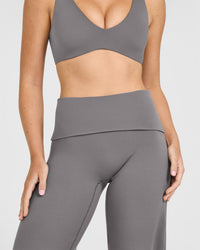 SoftMotion™ Fold Over Straight Leg Bottoms | Ash Grey