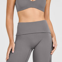 SoftMotion™ Fold Over Straight Leg Bottoms | Ash Grey