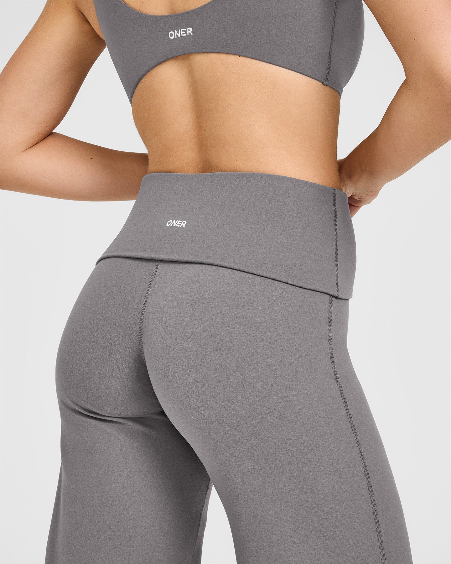 SoftMotion™ Fold Over Straight Leg Bottoms | Ash Grey
