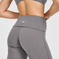 SoftMotion™ Fold Over Straight Leg Bottoms | Ash Grey