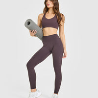 SoftMotion™ High Waisted Leggings | Dark Umber Brown