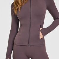SoftMotion™ Jacket with White Logo | Dark Umber Brown