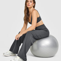 SoftMotion™ Scoop Back Bralette with White Logo | Coal