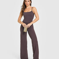 SoftMotion™ Strappy Mid Vest with Built in Bra Shelf | Dark Umber Brown