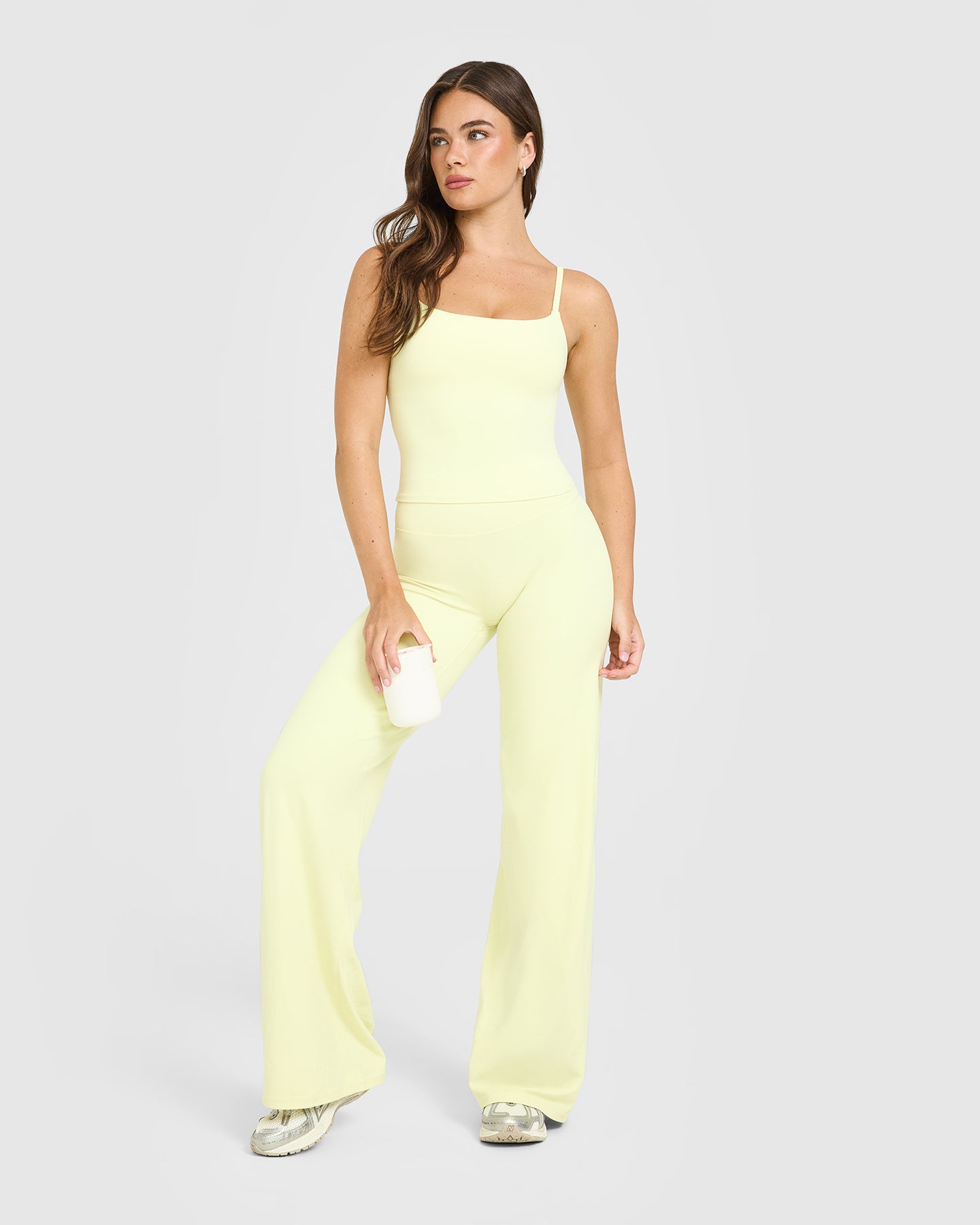 SoftMotion™ Strappy Mid Vest with Built in Bra Shelf | Pastel Yellow