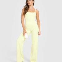 SoftMotion™ Strappy Mid Vest with Built in Bra Shelf | Pastel Yellow