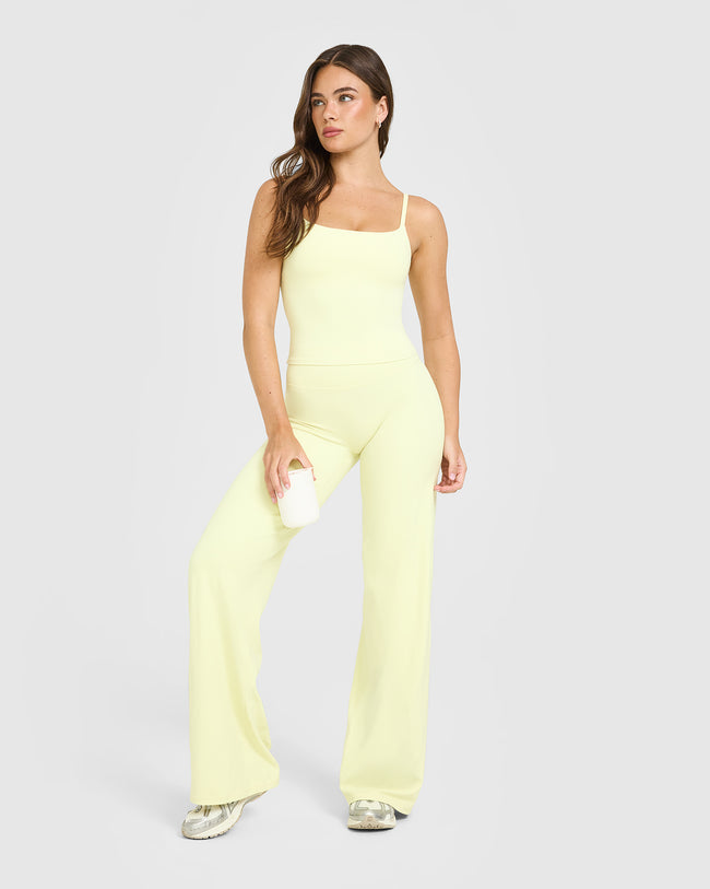 SoftMotion™ Strappy Mid Vest with Built in Bra Shelf | Pastel Yellow