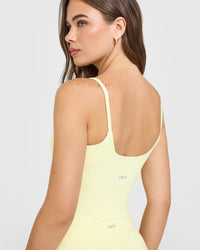 SoftMotion™ Strappy Mid Vest with Built in Bra Shelf | Pastel Yellow