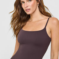 SoftMotion™ Strappy Vest with Built in Bra Shelf | Dark Umber Brown