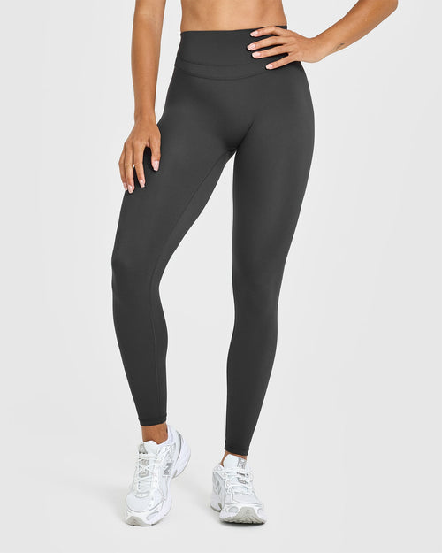 Oner Modal Unified High Waisted Leggings White Logo | Coal