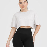 Classic Crop Lightweight T-Shirt | Grey Marl