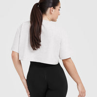 Classic Crop Lightweight T-Shirt | Grey Marl