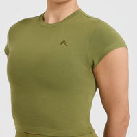 Cotton Icon Baby T-Shirt | Olive Green