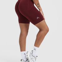 Effortless Seamless Cycling Shorts with White Logo | Rosewood