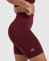 Effortless Seamless Cycling Shorts with White Logo | Rosewood