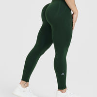 Effortless Seamless Leggings with White Logo | Evergreen