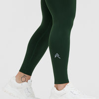 Effortless Seamless Leggings with White Logo | Evergreen